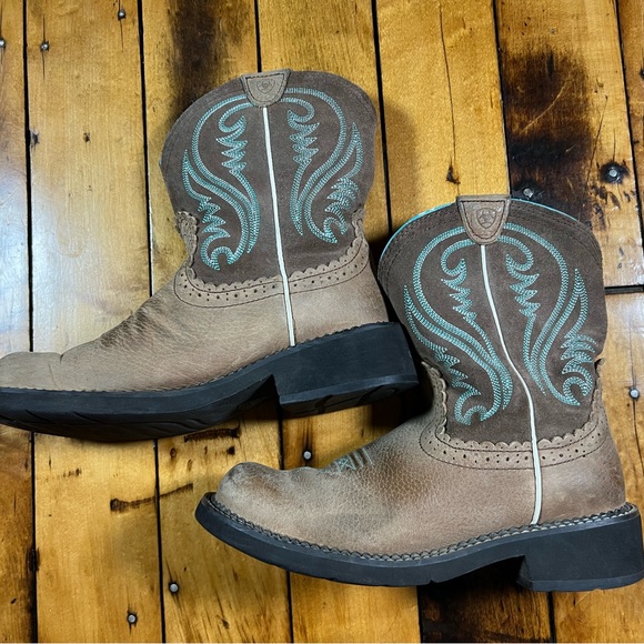 Ariat Fatbaby Womens 8.5B Brown Suede Leather Cowboy Western Boots Ranch Rodeo - Picture 2 of 12